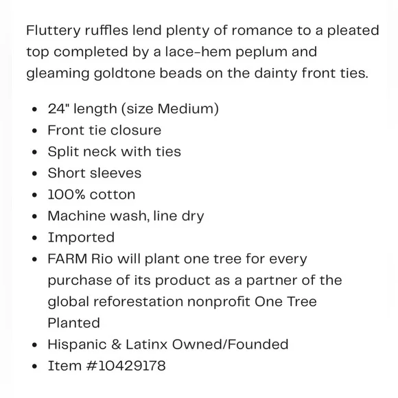 Farm Rio Capri Peplum Hem Floral Blouse Yellow & Purple size Large - Picture 16 of 17